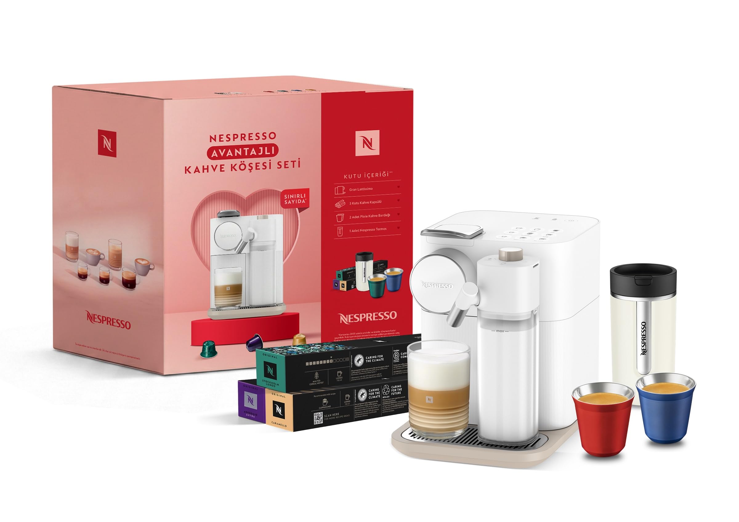 Nespresso F541 Gran Lattissima Sevgililer Günü Kahve Köşesi Seti